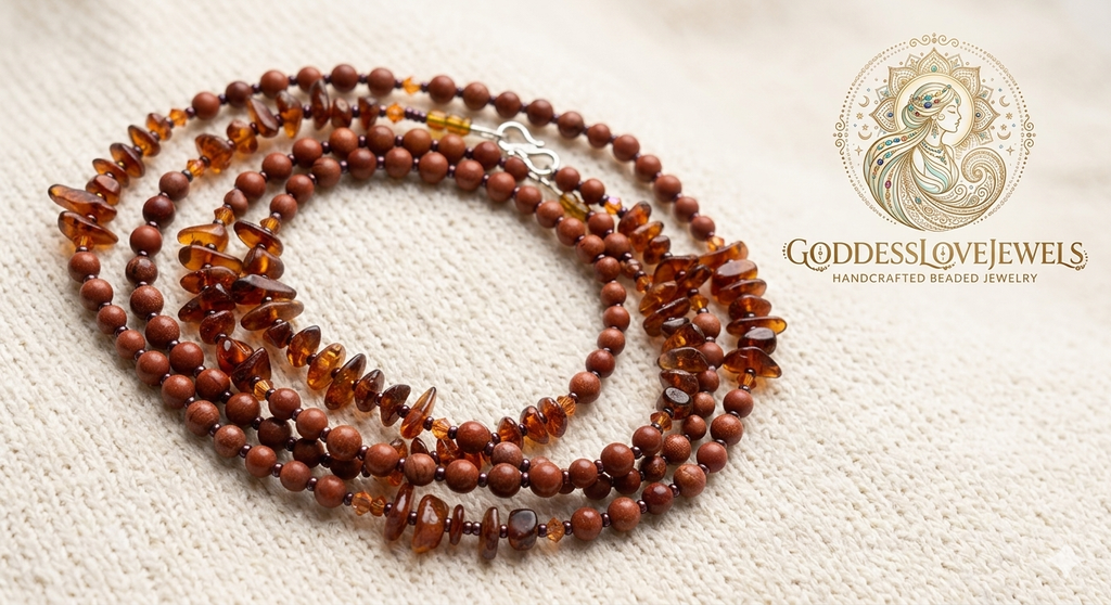 The Eternal Flame | Red Jasper & Raw Amber Waistbeads